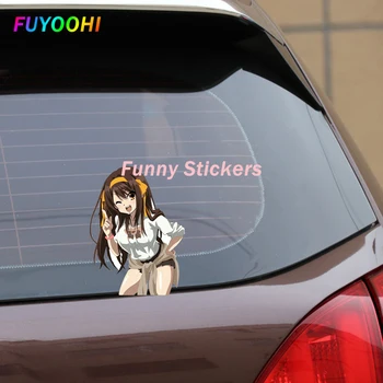 FUYOOHI Exterior/Protecția Autocolante Amuzante Suzumiya Haruhi Anime PVC Decal Auto Surf Bara de protecție Impermeabil Ocluzie Zero