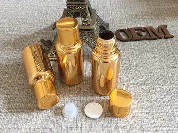 50pieces/lot 15ml temperatură Înaltă de sticlă placat cu aur de ulei Esențial sticlă goală , sticla de 15 ml essentical ulei de ambalaje goale