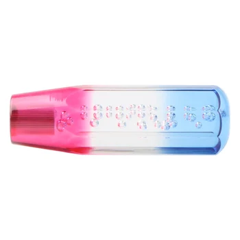Mașină Manuală de Schimbare Mâner Schimbător de Viteze Cap Butonul de Schimbare Stick de de Cristal Transparent cu Bule Roz Arunca Schimbator de Viteze 15cm