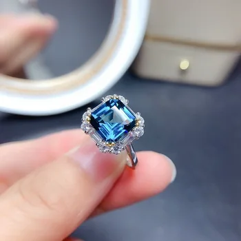 Noi imitație sapphire princess square temperament separare de culoare deschidere inel de sex feminin