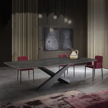 De lux minimalist ardezie masa minimalist Modern mici, modelul de familie cameră dreptunghiulară Nordic designer de masa