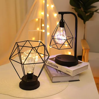 Mici de Noapte cu LED Stil Nordic Fier Formă Colorate de Lumină Lumina de Diamant INS Dormitor Dsk Lampa