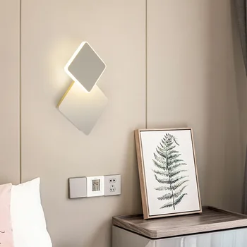 Rotativ 360° Lampă de Perete Nordic Noptiera Dormitor cu LED-uri Lumini de Perete Nouă Rundă Living Culoar Interior, Candelabre, Lămpi de Decor Acasă