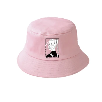 Anime Tokyo Răzbunătorul roz pălărie de Vară a Femeilor de Bărbați, Panama Găleată cu Capac Design Plat Vizorul Harajuku Pălărie Găleată Pălărie de Pescar