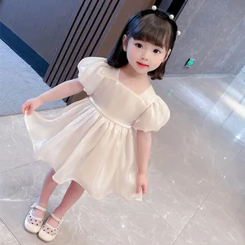 New Sosire Copil Fata Rochie De 2 Ani Vara Moda Coreeană Puff Maneca Arc Rochie De Printesa Haine De Copil Ziua De Nastere Partid Rochie