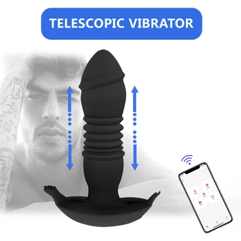Control Bluetooth Penetrare Penis Artificial Vibratoare Pentru Femei Portabil Telescopic Vibratoare Sex Masculin, Prostata Pentru Masaj Anal, Dop De Fund Sex-Shop