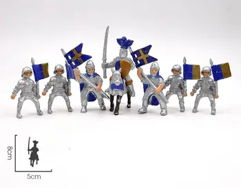 Pvc figura model de jucărie Cruciat royalknight în Evul mediu soldat set
