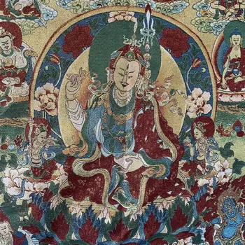 Tantric Tibetan Buddha Thangka brocart de mătase brodate lotus arahide tuanshi Buddha Sala agățat murala pictura decorativa
