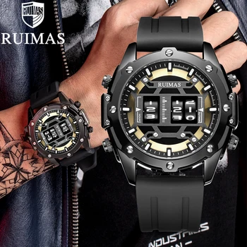 RUIMAS design-ul Unic ceas Sport Barbati Ceasuri de Rulare Timp de Moda pentru Bărbați Rochie Casual Ceas Militar Cuarț Ceasuri de mana
