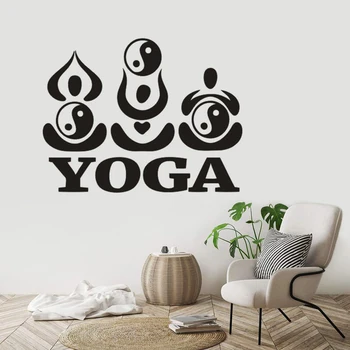 Rezumat Yoga Logo-ul Autocolant Perete Yin-Yang Yoga, Gimnastică Decor Perete Decal emovable Vinil Acasă Yoga Decor de Perete Poster G746