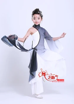 Fata De Cerneală Clasică Chineză Yangko Costume De Dans Gradient Copil Chinez De Dans Popular Costum De Scena Fan Umbrela De Dans Îmbrăcăminte
