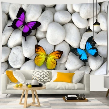 Pebble Floare Fluture Tapiserie De Pe Perete Boem, Hippie Estetica Camera Dormitor De Fundal De Artă Decor Acasă Tapiserie De Perete