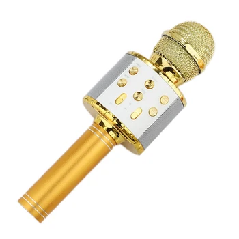 573A Portabil Microfon Karaoke pentru Copii Cântând Microfon Wireless cu Lumini LED-uri de Karaoke Portabil Mic Difuzor